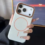 Frosted Hit Color Lichee Pattern Magnetic Phone Case For iPhone