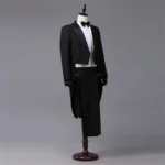Men's Tailcoat Classic Modern White and Black Basic Style Mens Suit with Tailcoat Stage Jacket Outfits - Image 3