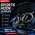 Wireless Bluetooth 5.3 Earhook Earphone LED Display Sports Earhook Noise Cancelling