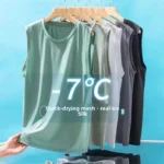 Men's Ice Silk Mesh Vest Lightweight Sports Summer Wear Sleeveless T-shirt