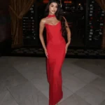 Suninheart Elegant Women 2 Piece Dress Set 2024 Strapless Bodycon Crop Top gown - Image 3