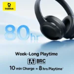 Baseus BH1 Lite Wireless Headphones Bluetooth 6.0 ENC Clear Call Headsets - Image 2