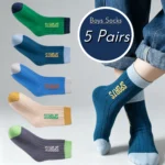 GreenC Summer Calf Socks 5 Pairs Children's Socks Boys Spring Cotton Socks - Image 6