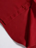 Men's Solid Red Long Sleeve Formal Dress Shirt for Business Office Wear - Image 4