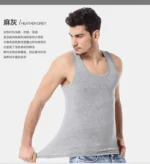 1/3 Pack Four Seasons Men's Cotton Joker Vest Teenagers Simple Fit Sports Fitness - Image 3