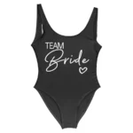 S-3XL White Bridal Swimsuit Women 2025 New Team Bride One-Piece Swimwear - Image 2