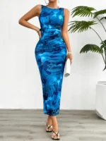 Women's Spring Summer New Fashionable Printed Round Neck Style Slimming Sleeveless - Image 3
