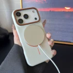 Frosted Hit Color Lichee Pattern Magnetic Phone Case For iPhone - Image 5