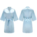 Women's Pure Short Silky Robes Bridesmaid Bride Party Satin Robes Sleepwear - Image 4