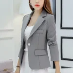 Black Women Blazer 2025 Formal Slim Blazers Lady Office Work Suit Pockets Jackets Coat
