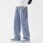 New Men Korean Trendy Brand Casual Jeans Fashion Solid Color Straight Pants - Image 3