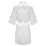 Women's Satin Robe Silk Kimono Bathrobe Pure Short Sexy Sleepwear - Image 2