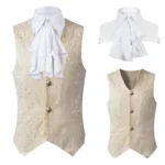 Vest Men Renaissance Steampunk Coat Gothic Jacquard Waistcoat Single Breasted  Dress Vest for Suit - Image 5