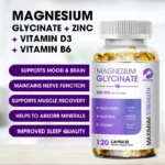 Kexinsh Magnesium Glycinate Supplement 500mg with Zinc,Vitamin D3 B6 Promotes Natural Sleep - Image 3