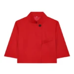 Women's Cropped Short Blazer New 2026 Spring Summer High-Neck Short Sleeve Button - Image 5