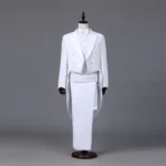 Men's Tailcoat Classic Modern White and Black Basic Style Mens Suit with Tailcoat Stage Jacket Outfits - Image 4