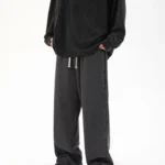 New Men Korean Trendy Brand Casual Jeans Fashion Solid Color Straight Pants - Image 5