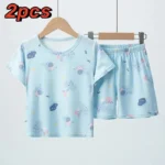 Summer CHILDREN'S Clothing Short Sleeve Shorts 2-piece Suit for Boys and Girls