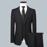 Men's Solid Color Business Suit Banquet Wedding Trend Groom Best Man Single 3/2/1
