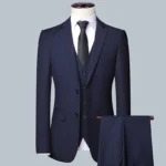 Men's Solid Color Business Suit Banquet Wedding Trend Groom Best Man Single 3/2/1 - Image 2