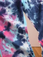 Europe and America wind new men's high street jeans tie-dyed red and blue contrast - Image 4