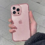 Pink Glitter Bling Clear Soft Case for IPhone 17 Air 16 15 14 13 12 11 Pro Max Plus 17Pro 16Pro