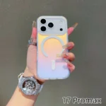 NEW For Iphone 17 Pro Max Laser Color-Changing Matte Phone Case 17Pro Magnetic Cover