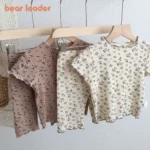 Bear Leader Summer Fashion New Short Sleeve Round Neck Flower Printed T-shirt