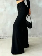 Lady's petite pure color casual elegant straight-leg long pants, suitable for daily outings office commutes - Image 4