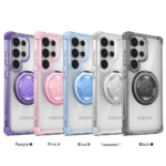 Rotating Magnetic Folding Stand Transparent Phone Case for Samsung - Image 6