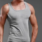 2024 New Men's Pure Cotton Tight Vest Casual Sports Tank Tops Middle-aged Sleeveless - Image 5