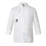 black chef uniform jacket long sleeve chef T-shirt restaurant Uniform Bakery - Image 6