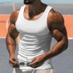 2024 New Men's Pure Cotton Tight Vest Casual Sports Tank Tops Middle-aged Sleeveless
