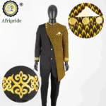 African Suits for Men Embroidery Print Blazer and Pants Set Business Dress Suit - Image 5