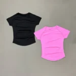 Women Sports T-Shirt Round Neck Short Sleeve Breathable Stretchy Tops Gym Fitness Yoga - Image 5