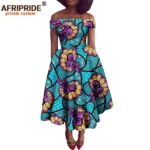 African Dresses for Women Ankara Print Off Shoulder Traditional African Clothing
