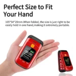 Senior Flip Dual Display Mobile Phone Flashlight FM Radio Push Button SOS Call - Image 2