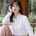 Professional White Shirt Women Office Lady Slim Fit Formal Blouse Woman - Image 4