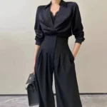 Office Ladies Ultra High Waist Wide Leg Pants Straight Drooping Spring Summer All-Match Long Suit - Image 3