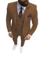 New Men's Suits 3 Pieces Groom Bestman Slim Fit Wedding Prom Party Tuxedo Suit (Blazer+Pants+Vest)