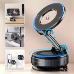 Strong Magnetic Car Phone Holder Foldable Magsafe Design 360° Adjustable Vacuum Mount