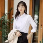 Professional White Shirt Women Office Lady Slim Fit Formal Blouse Woman - Image 3