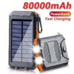 Solar Power Bank 80000mAh Portable Charging Poverbank External Battery Charger