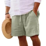 New Mens Cotton Solid Color Short Lightweight Gym Pants oversize Beach Shorts - Image 2