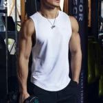 Summer Men's Gym Tank Top Fitness Training Clothing Sleeveless Shirt Men Vest - Image 6