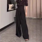 Office Ladies Ultra High Waist Wide Leg Pants Straight Drooping Spring Summer All-Match Long Suit - Image 4