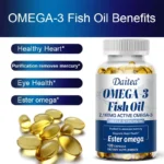 Daitea Fish Oil Capsule 2160mg Supplement Rich in DHA & EPA, Cognitive, Core Health, Immune Support, Non-GMO - Image 2