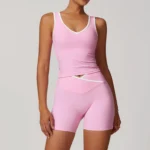 Yoga Set 2 Pieces Workout Outfits Fitness Sportswear Gym Tracksuit High Waist Leggings - Image 3