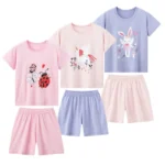 2-piece Summer Children's Comfortable And Versatile Cute Short sleeved Shorts Set - Image 6
