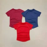 Women Sports T-Shirt Round Neck Short Sleeve Breathable Stretchy Tops Gym Fitness Yoga - Image 2